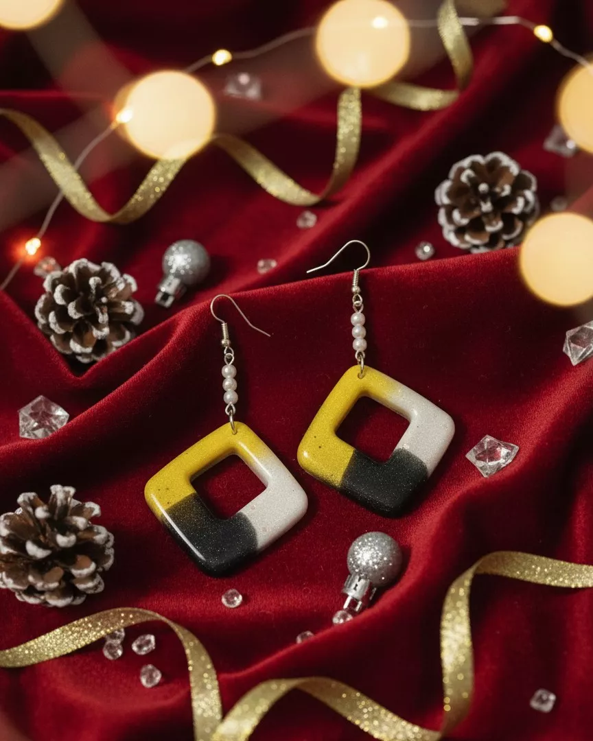 Boucles d'oreilles Losanges "Camaïeu Chic"