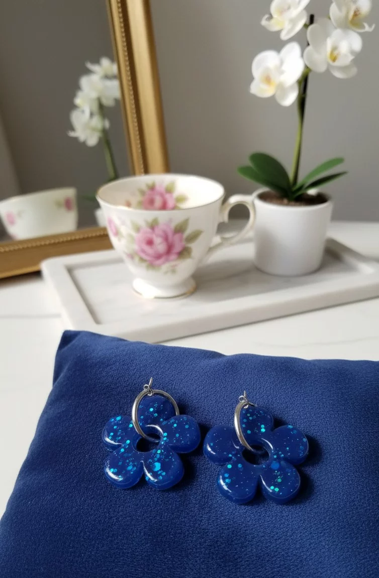 Boucles d'Oreilles "Fleur de Minuit"